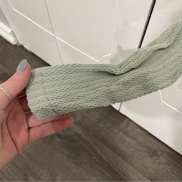 Free People Green Textured Long Sleeve Shirt - Picture 4 of 9